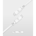 Miniatyrbillede 1 af 3: 100% Genanvendeligt USB C/USB C Kabel 2 m 3A Hvid Lige Grøn