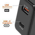 Miniatyrbillede 3 af 5: USB-C Netoplader 33W + USB 18W Hurtigopladning Kompakt Design LinQ Sort Svart