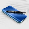 Miniatyrbillede 4 af 4: Clear View ETUI til Samsung Galaxy A22 5G - AVIZAR - Spejldesign - Video Støtte - Blå blå