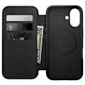Miniatyrbillede 4 af 6: MagSafe etui til iPhone 16 - NOMAD - Folio Modern Anti-ridse læder kortholder - Sort Svart