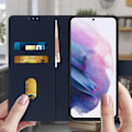 Miniatyrbild 3 av 4: Etui för Samsung Galaxy S21 Plus - AVIZAR - Skydd med kortficka och ställfunktion Blå Blå
