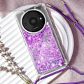 Miniatyrbillede 3 af 6: Ledningsetui til Xiaomi Redmi A3 Shockproof Glitter Lilla - AVIZAR - Halvstivt - Skinnende - Blandet Transparent