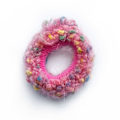 Pikkukuva 1 / 3: Chouchou Duveteux pour Cheveux en Tweed Mystique Bohème Rose Rose Rosa
