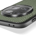 Miniatyrbillede 3 af 5: Coque Carbon til Honor Magic 7 Pro Vævet Læder Silikone Kant Mørkegrøn Grön