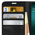 Miniatyrbild 4 av 4: Etui för Samsung Galaxy A50 - AVIZAR - Fodral Folio Läder - Videostöd - Svart - Heltäckande skydd Svart