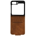 Miniatyrbillede 1 af 5: Etui til Samsung Galaxy Z Flip 5 - AVIZAR - Brun - Vertical Flip - Anti-RFID kortholder kastanj
