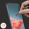 Miniatyrbillede 4 af 4: ZTE Axon 20 hærdet glasfilm 9H affasede kanter Imak Transparent White