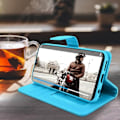 Miniatyrbild 4 av 4: Hölster för Samsung Galaxy A20e - AVIZAR - Fodral Folio Plånbok - Ekoleder - Blå - Videostöd Blå