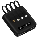 Miniatyrbillede 1 af 5: Universal eksternt batteri USB-C, Micro-USB Lightning-kabler Akashi sort