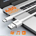 Miniatyrbild 4 av 5: Kabel USB till USB typ C Charge and Synchro Snabbladdning 5A 3m LinQ Vit