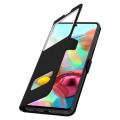 Miniatyrbild 2 av 4: Skyddsfodral - AVIZAR - Galaxy A71 - Dubbel fönster - Stödfunktion - Mjuk Svart