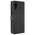 Miniatyrbillede 1 af 5: Étui portefeuille AVIZAR til Samsung Galaxy Xcover 7 - Sort - Elegant stikning - Videostøttefunktion Svart