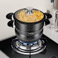 Pikkukuva 2 / 5: Marmite Couscous - Cheffinger - 6L - Pannumyötäminen - Marmori Efekti Pinnoite - Iskunkestävä Svart