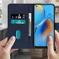 Miniatyrbild 3 av 4: Oppo A74 Skyddsfodral med korthållare Stativ Funktion Blå Blå