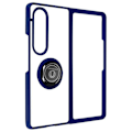 Miniatyrbild 2 av 5: Coque för Galaxy Z Fold 4 - AVIZAR - Bi-material - Metallring - Videostöd - Blå