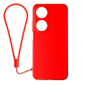 Miniatyrbillede 1 af 6: Etui - AVIZAR - Honor 90 Smart - Silikone - Soft-touch finish - Rød håndledsrem Röd