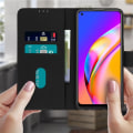 Pikkukuva 3 / 4: Folio-kotelo - Oppo - A94 5G - Teksturoitu ekonahka - Tuki-toiminto - Magneettinen Svart