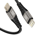 Pikkukuva 1 / 5: USB C - Lightning -kaapeli - BLUESTAR - 1,2 m - 2,4 A Virransyöttö - Pikalataus 27 W - Musta Svart