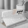 Miniatyrbillede 4 af 5: Taske til Samsung S23 Ultra - AVIZAR - Glitter Disco - Wallet Video Support Grå