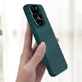 Pikkukuva 3 / 5: Kotelo iPhone 16 Pro Maxille - AVIZAR - Silikoni - Mattapinta - Tummanvihreä Grön