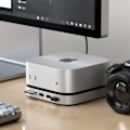 Miniatyrbillede 6 af 6: Station d'accueil til Mac Mini 2024 med USB C HUB og SSD-lagring Satechi