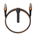 Miniatyrbillede 1 af 6: USB-C 3.2 20Gbps Opladnings- og Overførselskabel 240 i Flettet Nylon 0.75m UAG Sort Orange