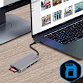 Pikkukuva 4 / 4: USB-C Hub 3x USB 1x HDMI 1x USB-C 1x 1 Micro-SD / SD Compact - Akashi Harmaa