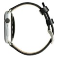 Miniatyrbillede 4 af 4: Armbånd - DBRAMANTE1928 - København - Saffiano Læder - Sort Sølv - Til Apple Watch 42-44mm Svart silver