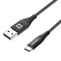 Pikkukuva 2 / 5: USB C -kaapeli - SWISSTEN - 1,5 m - 60 W Pikalataus - Aramidikuitu - Sotkeutumaton Svart