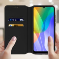 Miniatyrbillede 3 af 4: Housse - AVIZAR - Huawei Y6p - Folio Portefeuille Etui - Øko-læder - Sort Svart