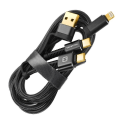 Miniatyrbild 2 av 5: USB + USB-C-kabel - SWISSTEN - Aramidgrå - 60W - 1,5 m - iPhone/iPad-kompatibel Svart