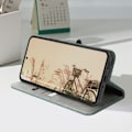 Pikkukuva 3 / 5: Huawei Nova 12i Hiusvaikutteinen Lompakko ja Tuki Tumma Vihreä Grön