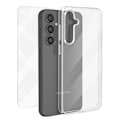Pikkukuva 1 / 5: Suojapakkaus Samsung Galaxy S23 FE:lle - MAYAXESS - Puolijäykkä kotelo ja läpinäkyvä 9H karkaistu lasi Transparent