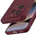 Miniatyrbild 3 av 5: Siliconhölje för Xiaomi Redmi Note 14 5G Stöttåligt Mönster Texturerad 3D Bordeaux Röd