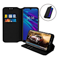 Miniatyrbillede 2 af 4: Housse - AVIZAR - Honor 8A / Huawei Y6 2019 - Folio Portefeuille Etui - Øko-læder - Sort Svart