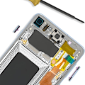 Miniatyrbillede 3 af 3: Strøm- og lydstyrkeknap til Samsung Galaxy S10 og S10 Plus lyseblå Blå