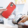 Pikkukuva 3 / 4: iPhone 13 Pro - ILMOITA - Puolustaa - Iskunkestävä - Liukuva Korttitila - Punainen Röd