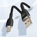 Miniatyrbillede 4 af 6: USB-kabel til Micro-USB - LinQ - Hurtigopladning 3A - Længde 1.2m - Sort - Datasynkronisering Svart