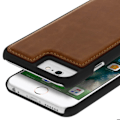 Miniatyrbild 6 av 6: Coque iPhone 8+, 7+, 6+, 6S+ Hårdförande Skydd i Äkta Läder Akashi Kamel kastanj
