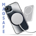 Pikkukuva 3 / 6: MagSafe-kuori iPhone 14:lle ja 13:lle, Musta Lasi Takana Svart