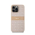 Miniatyrbillede 3 af 6: DKNY Læder Mono Stripe & Metal Logo - Etui til iPhone 15 Pro Max (Pink)