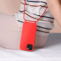 Miniatyrbillede 3 af 5: Coque - Snor - iPhone 15 Plus - Nylon snor 80cm - Semi-stiv - Rød Röd