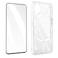 Pikkukuva 1 / 5: Nothing Phone 1 Case Soft Gel Silicone ja 9H Tempered Glass Film Musta ääriviivat Svart