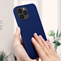 Pikkukuva 4 / 4: Suojakuoret - AVIZAR - iPhone 13 Pro Max - Puolisynteettinen silikonimateriaali - Soft-touch viimeistely - Kuningasm Mixan sininen kungsblå