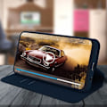 Miniatyrbillede 4 af 4: Hus til Samsung Galaxy A50 - AVIZAR - Folio tegnebogs etui - Øko-læder - Mørkeblå - Støttefunktion Midnattsblå