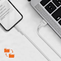 Miniatyrbild 4 av 5: USB-kabel till Lightning - LinQ - 3m - Laddning 2.4A - Snabb synkronisering - Vit Vit
