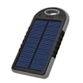 Miniatyrbillede 1 af 5: Solcellebackupbatteri 10000 mAh USB og USB C Stød- og vandtæt Akashi Sort Svart