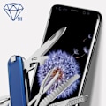 Miniatyrbillede 3 af 4: Film til Samsung S9 Plus Hærdet Glas Forstærkede Kanter Buede Hardglas Max 3mk Sort