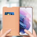 Miniatyrbillede 4 af 4: Étui Porte-kort - Dux Ducis - Samsung Galaxy S21 Plus - Øko-læder - Video-støtte - Magnetisk klap Rosa