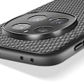 Miniatyrbillede 3 af 5: Carbone cover til Honor Magic 7 Pro vævet læder silikone kant sort Svart